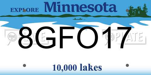 8GFO17 Minnesota License Plate