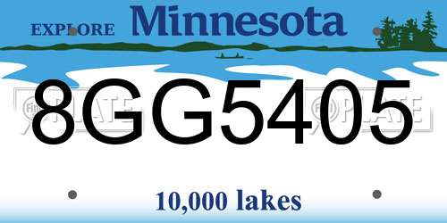 8GG5405 Minnesota License Plate