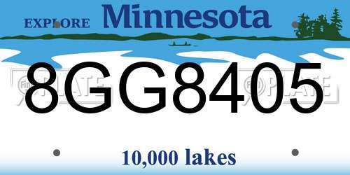 8GG8405 Minnesota License Plate