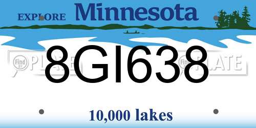 8GI638 Minnesota License Plate