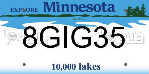 8GIG35 Minnesota License Plate