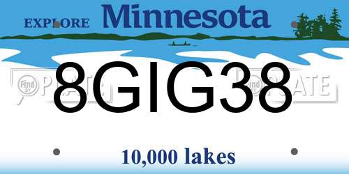 8GIG38 Minnesota License Plate