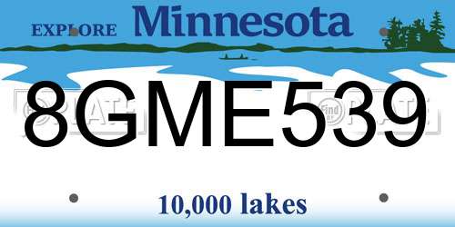 8GME539 Minnesota License Plate