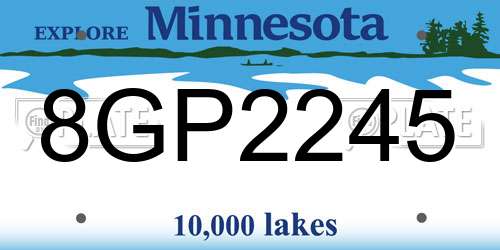 8GP2245 Minnesota License Plate