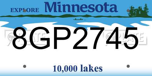 8GP2745 Minnesota License Plate