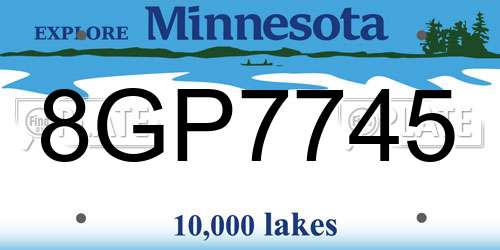 8GP7745 Minnesota License Plate
