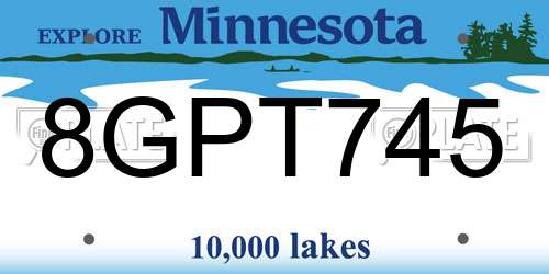 8GPT745 Minnesota License Plate