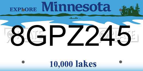 8GPZ245 Minnesota License Plate
