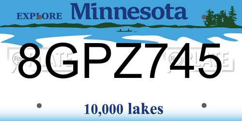 8GPZ745 Minnesota License Plate