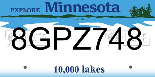 8GPZ748 Minnesota License Plate