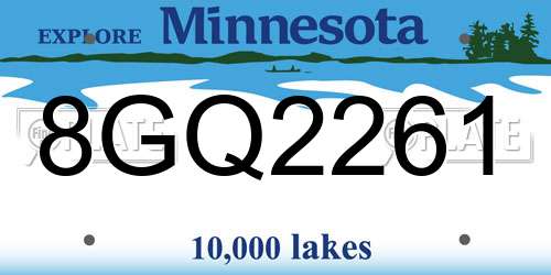 8GQ2261 Minnesota License Plate