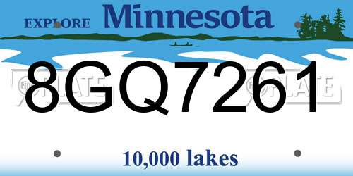 8GQ7261 Minnesota License Plate