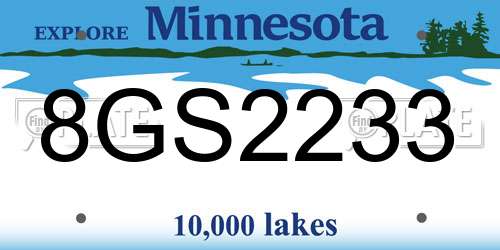 8GS2233 Minnesota License Plate