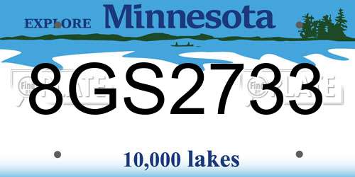 8GS2733 Minnesota License Plate