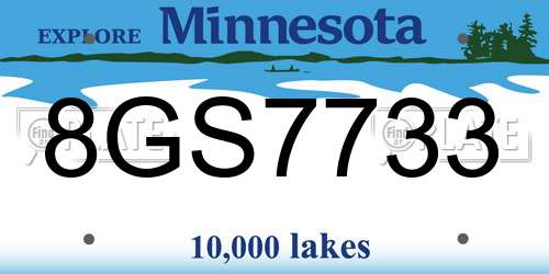 8GS7733 Minnesota License Plate