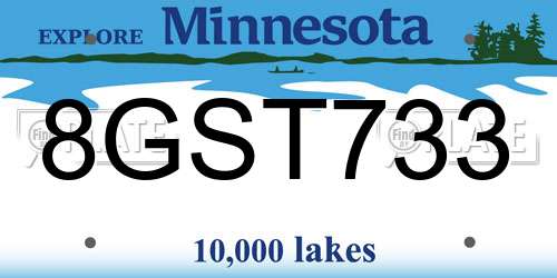 8GST733 Minnesota License Plate