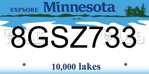8GSZ733 Minnesota License Plate