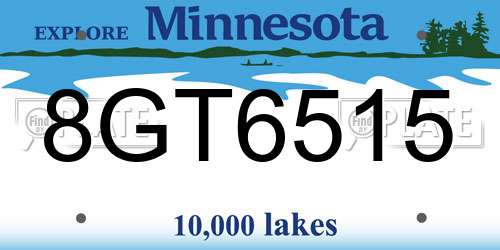 8GT6515 Minnesota License Plate
