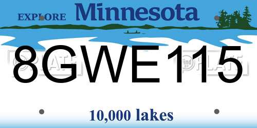 8GWE115 Minnesota License Plate