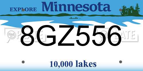 8GZ556 Minnesota License Plate