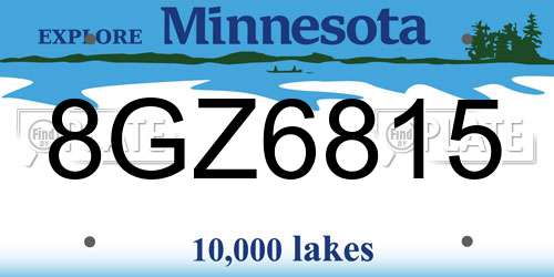 8GZ6815 Minnesota License Plate