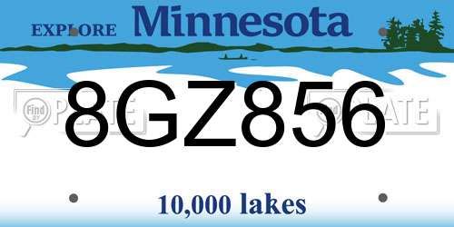 8GZ856 Minnesota License Plate