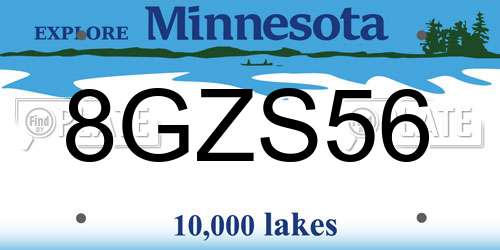 8GZS56 Minnesota License Plate