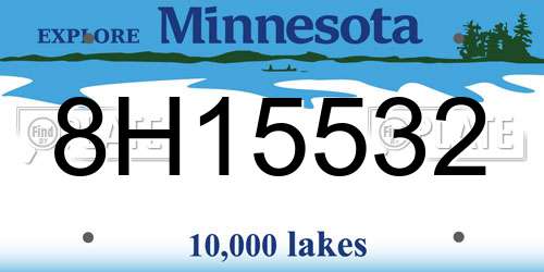 8H15532 Minnesota License Plate