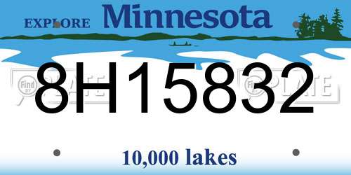 8H15832 Minnesota License Plate