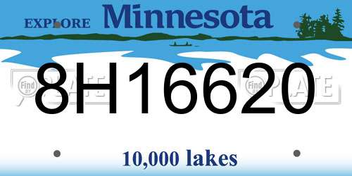 8H16620 Minnesota License Plate