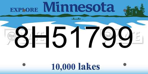 8H51799 Minnesota License Plate