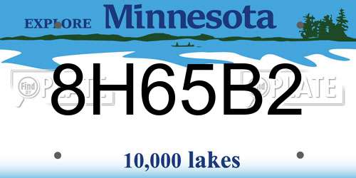8H65B2 Minnesota License Plate