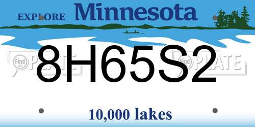 8H65S2 Minnesota License Plate