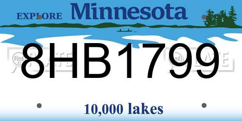 8HB1799 Minnesota License Plate