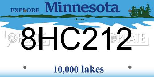 8HC212 Minnesota License Plate