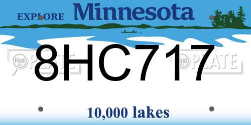 8HC717 Minnesota License Plate