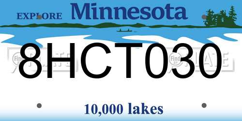 8HCT030 Minnesota License Plate