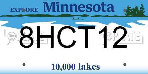 8HCT12 Minnesota License Plate