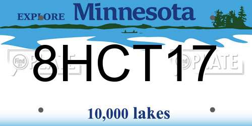 8HCT17 Minnesota License Plate
