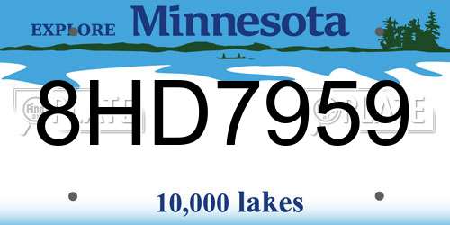 8HD7959 Minnesota License Plate