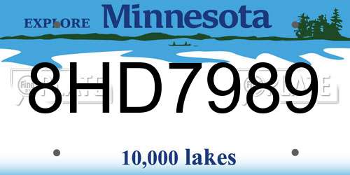 8HD7989 Minnesota License Plate