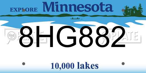 8HG882 Minnesota License Plate