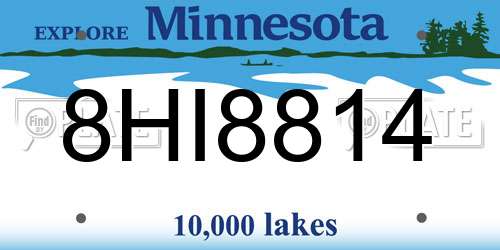 8HI8814 Minnesota License Plate
