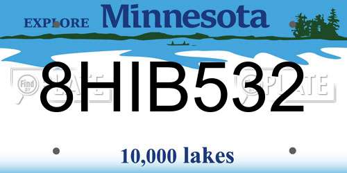 8HIB532 Minnesota License Plate