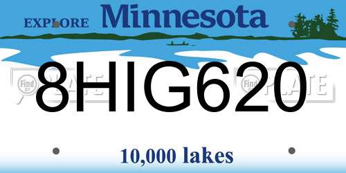 8HIG620 Minnesota License Plate