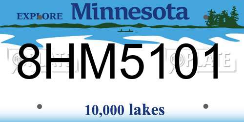 8HM5101 Minnesota License Plate