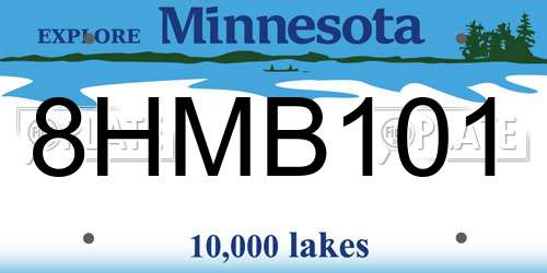 8HMB101 Minnesota License Plate