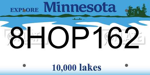 8HOP162 Minnesota License Plate