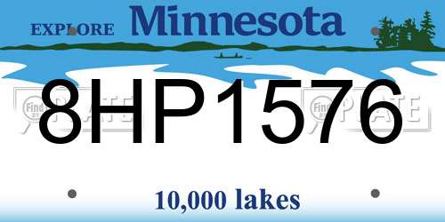 8HP1576 Minnesota License Plate