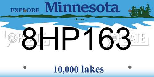 8HP163 Minnesota License Plate